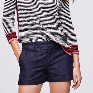 Ann Taylor Loft Dark Denim Riviera Shorts, Sz 00